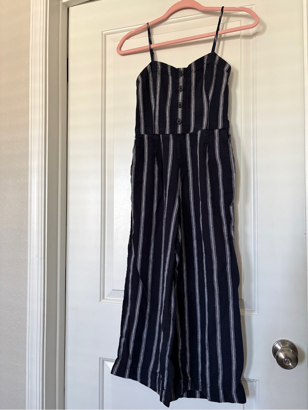 Abercrombie & Fitch Navy and White Jumpsuit